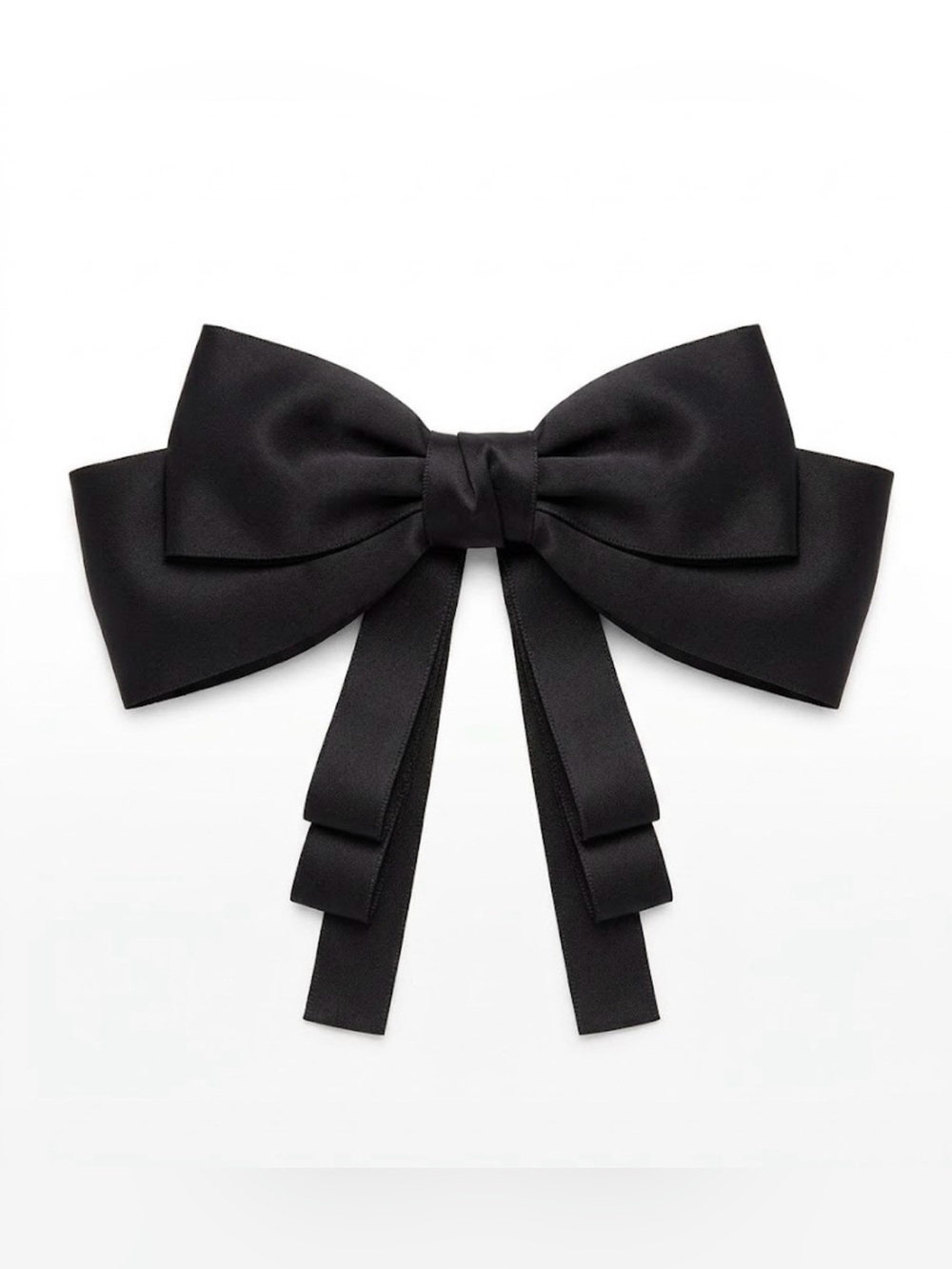 Black Satin Bow Hair Accessory